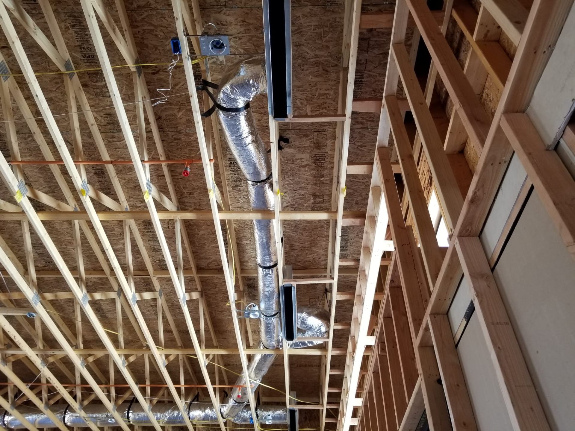Flex routed clean through the framing.